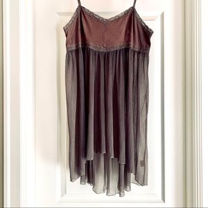 Free People High Low Accordion Pleat Nightgown
